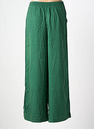Pantalon large tissage popeline taille normale vert KANOPE femme