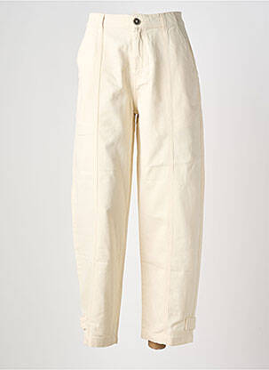 Jeans coupe large stretch taille haute beige YERSE femme