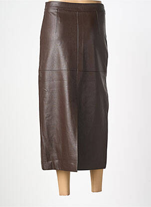 Jupe longue coupe fluide marron GRACE & MILA femme