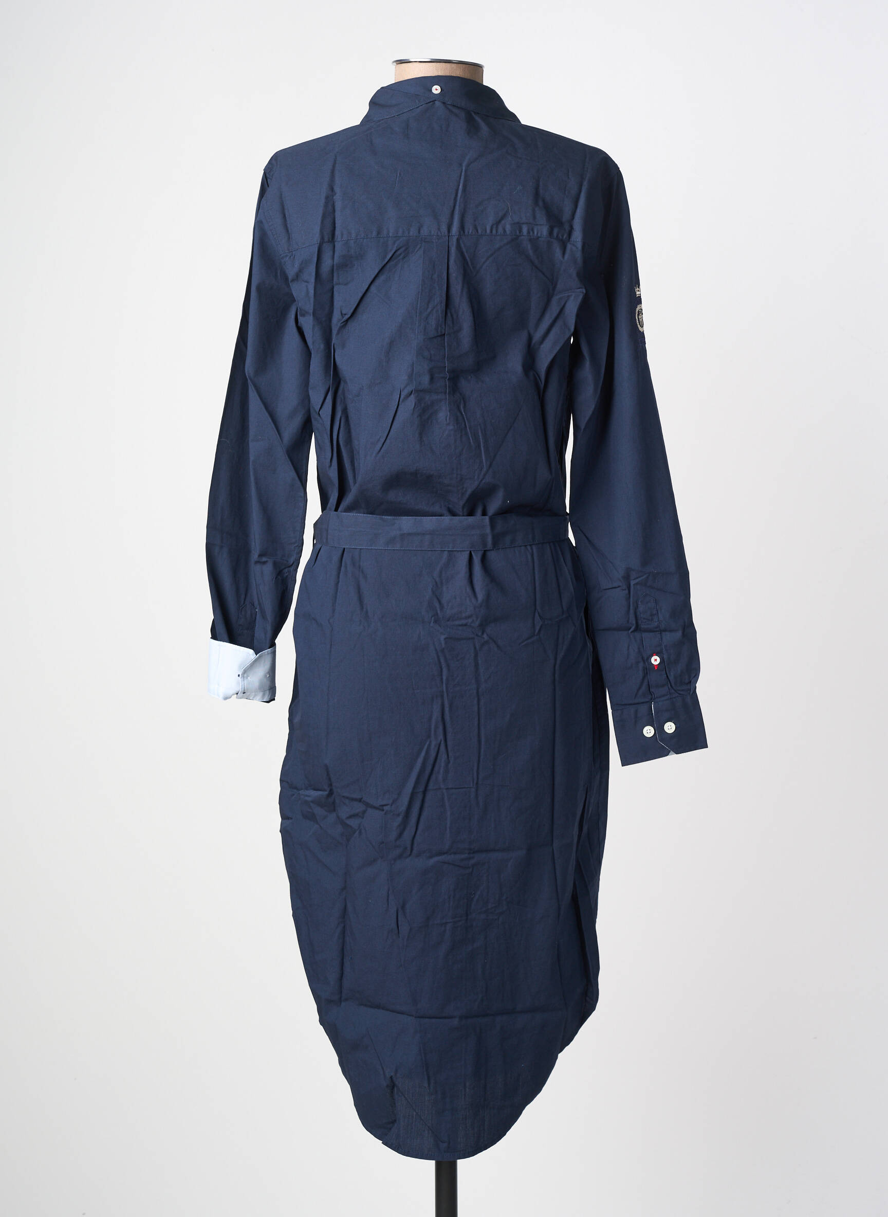 Robe mi-longue manches longues manches longues bleu BLACK WELLIS femme
