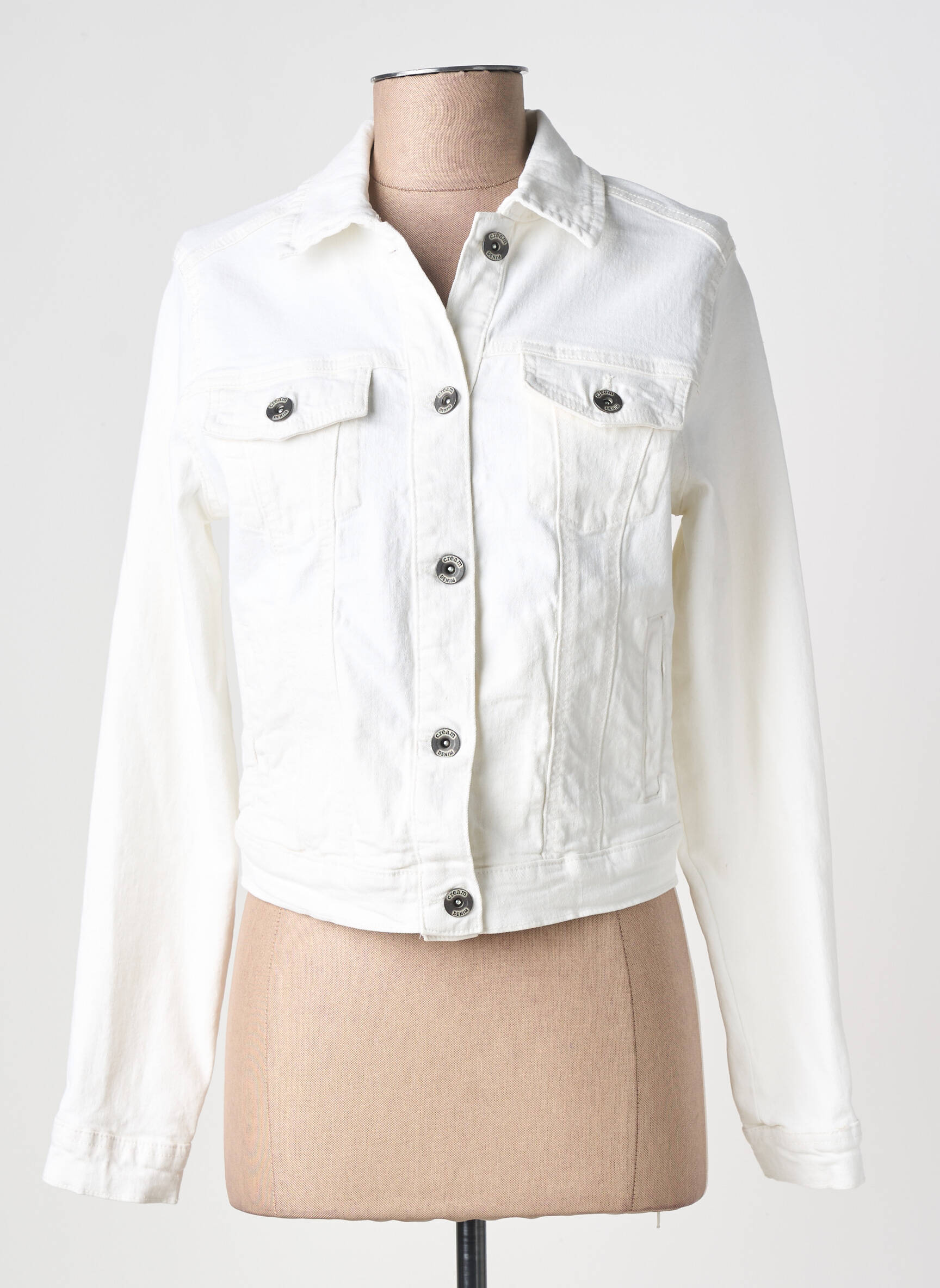 Veste casual poignets boutonnés avec fente beige CREAM femme
