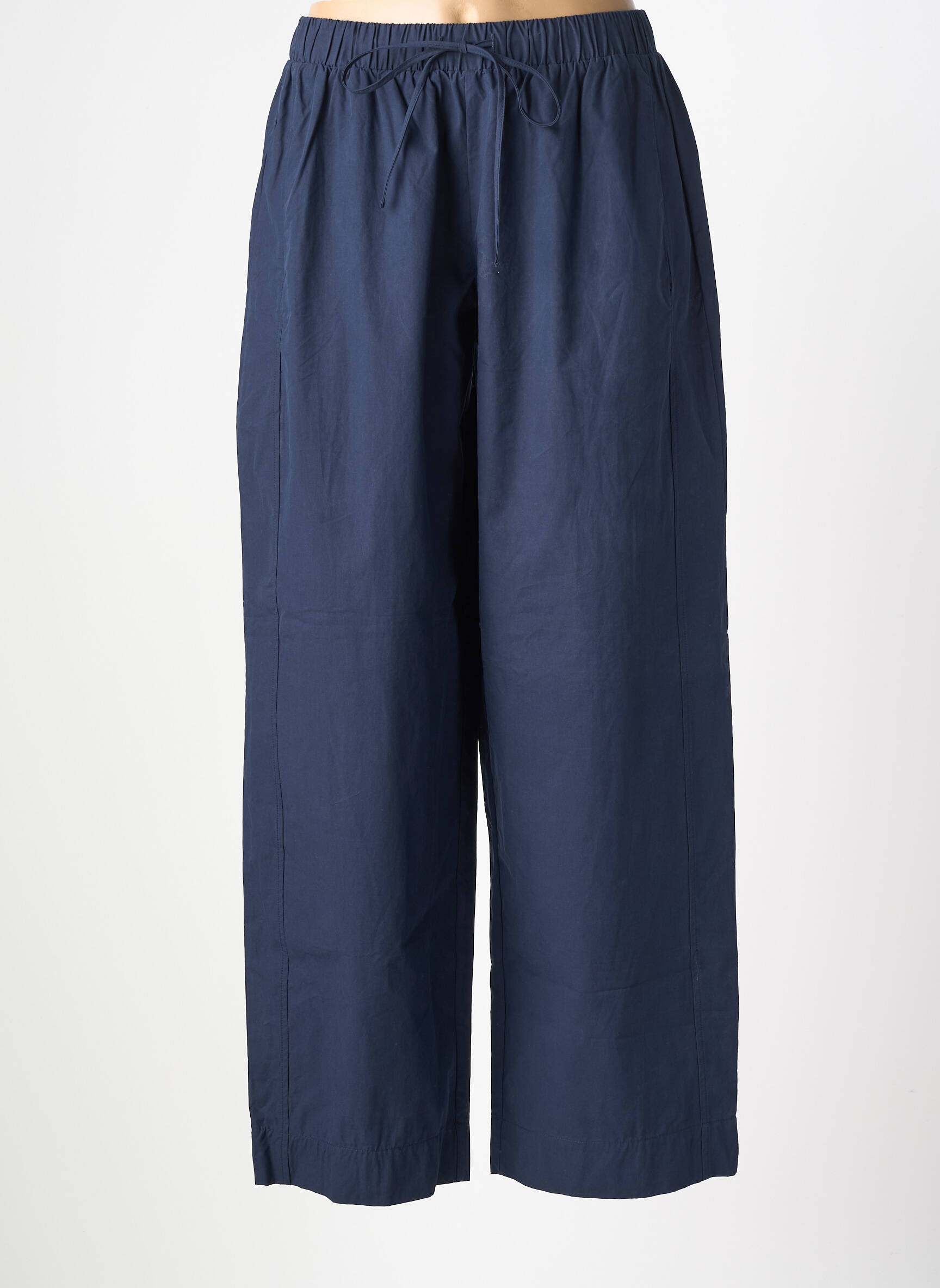 Pantalon large tissage popeline taille normale bleu YERSE femme