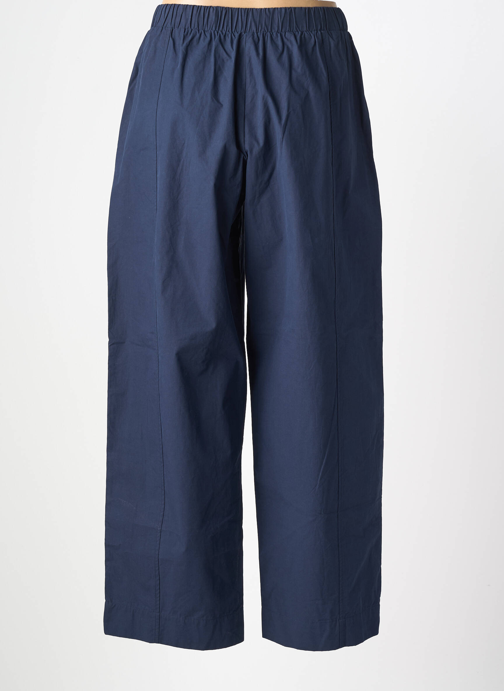 Pantalon large tissage popeline taille normale bleu YERSE femme