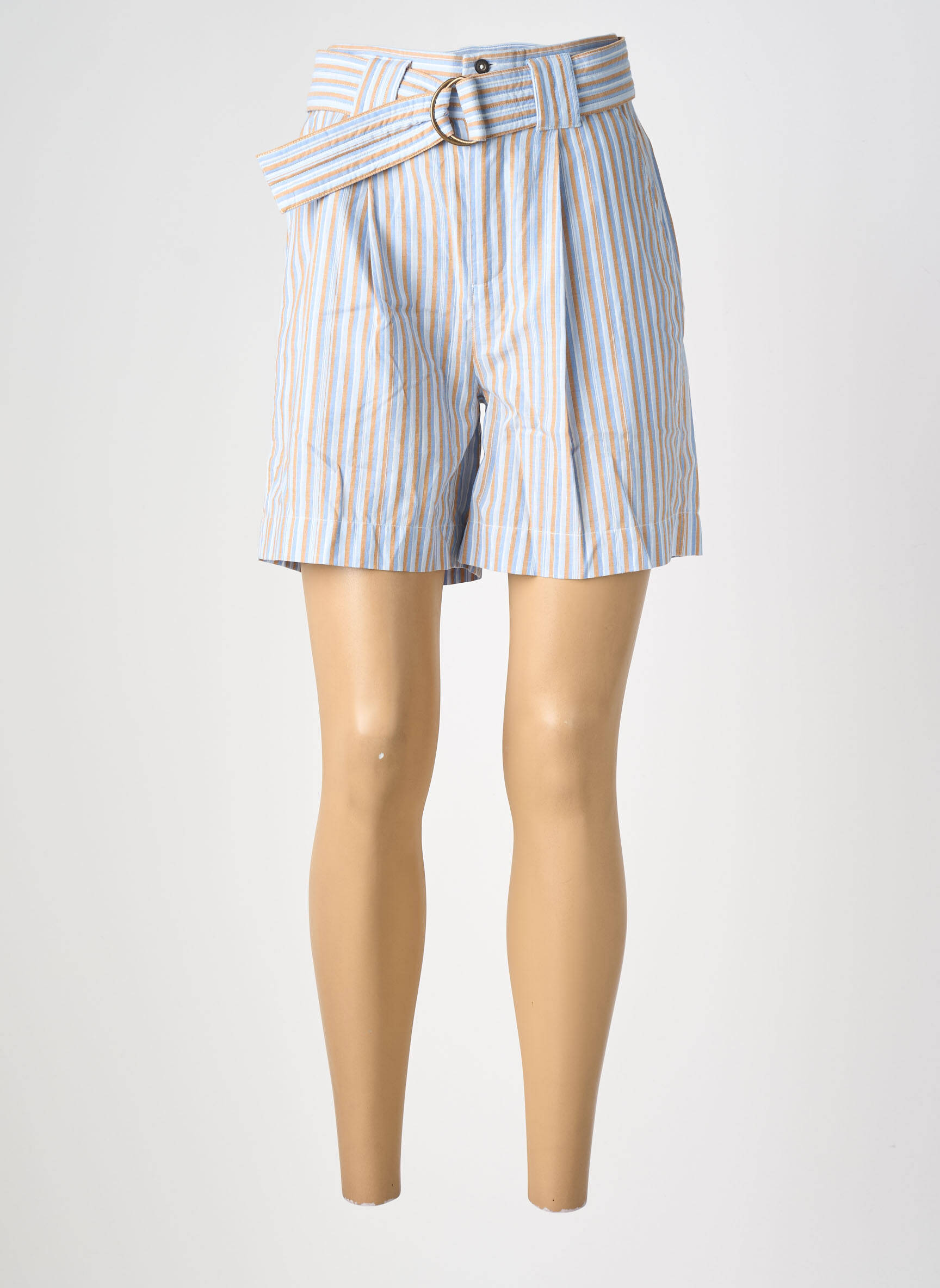 Short taille à pinces taille haute bleu YERSE femme