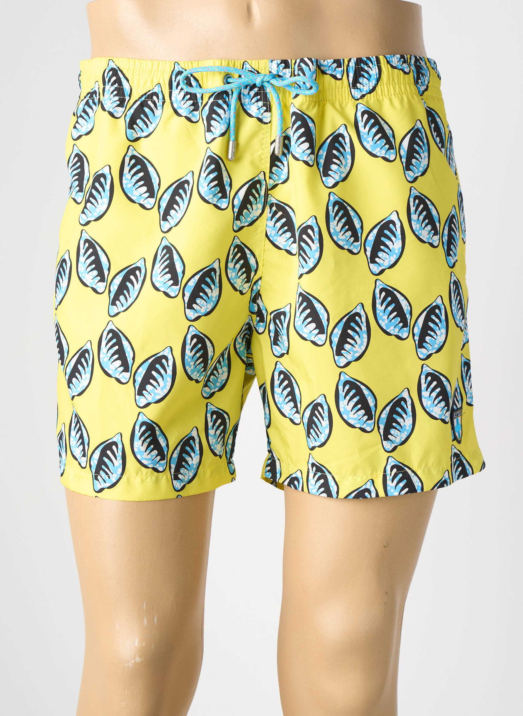 Short de bain tissage popeline jaune HOM homme