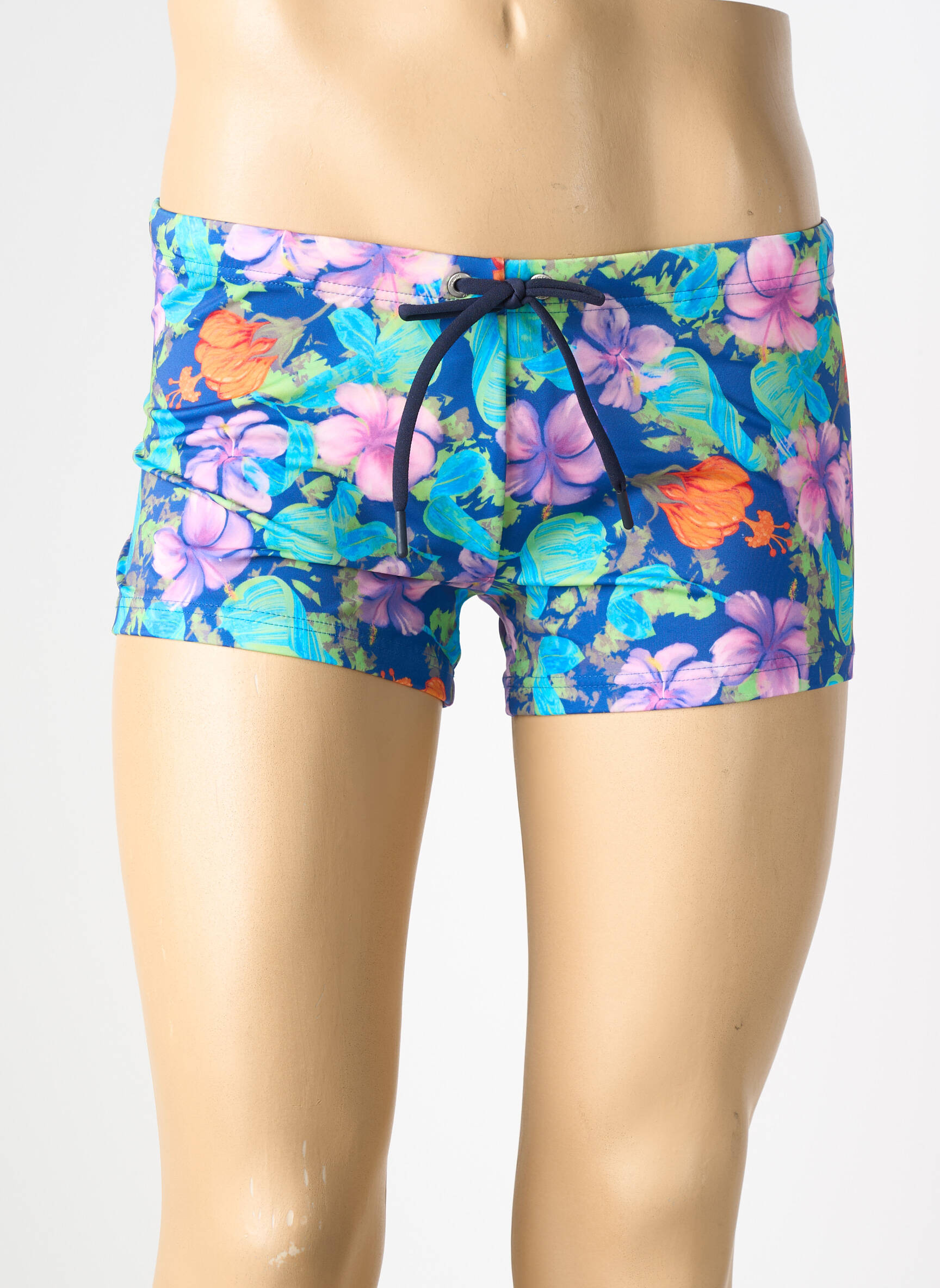 Slip de bain imprimé fleurs bleu HOM homme