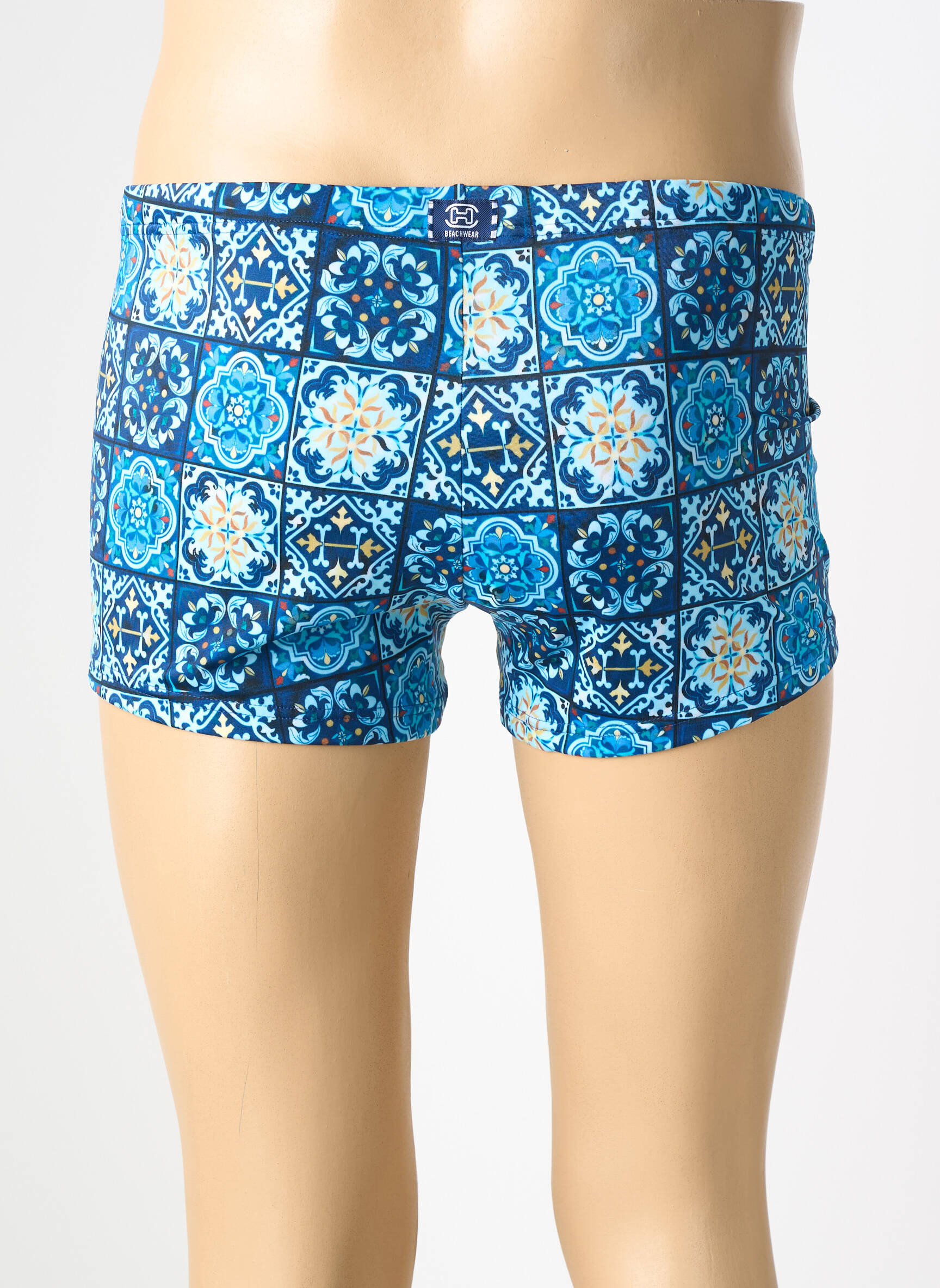 Slip de bain tissage popeline bleu HOM homme