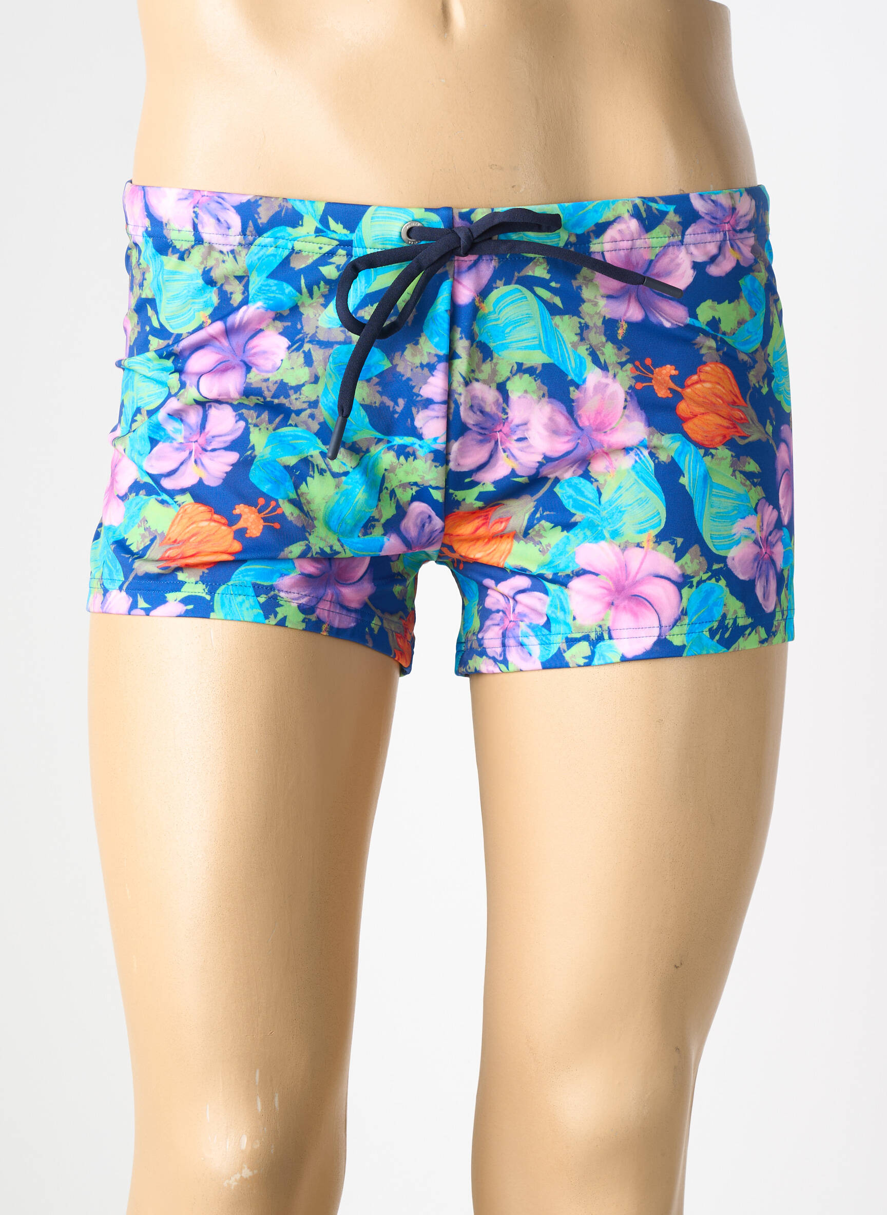 Slip de bain imprimé fleurs bleu HOM homme