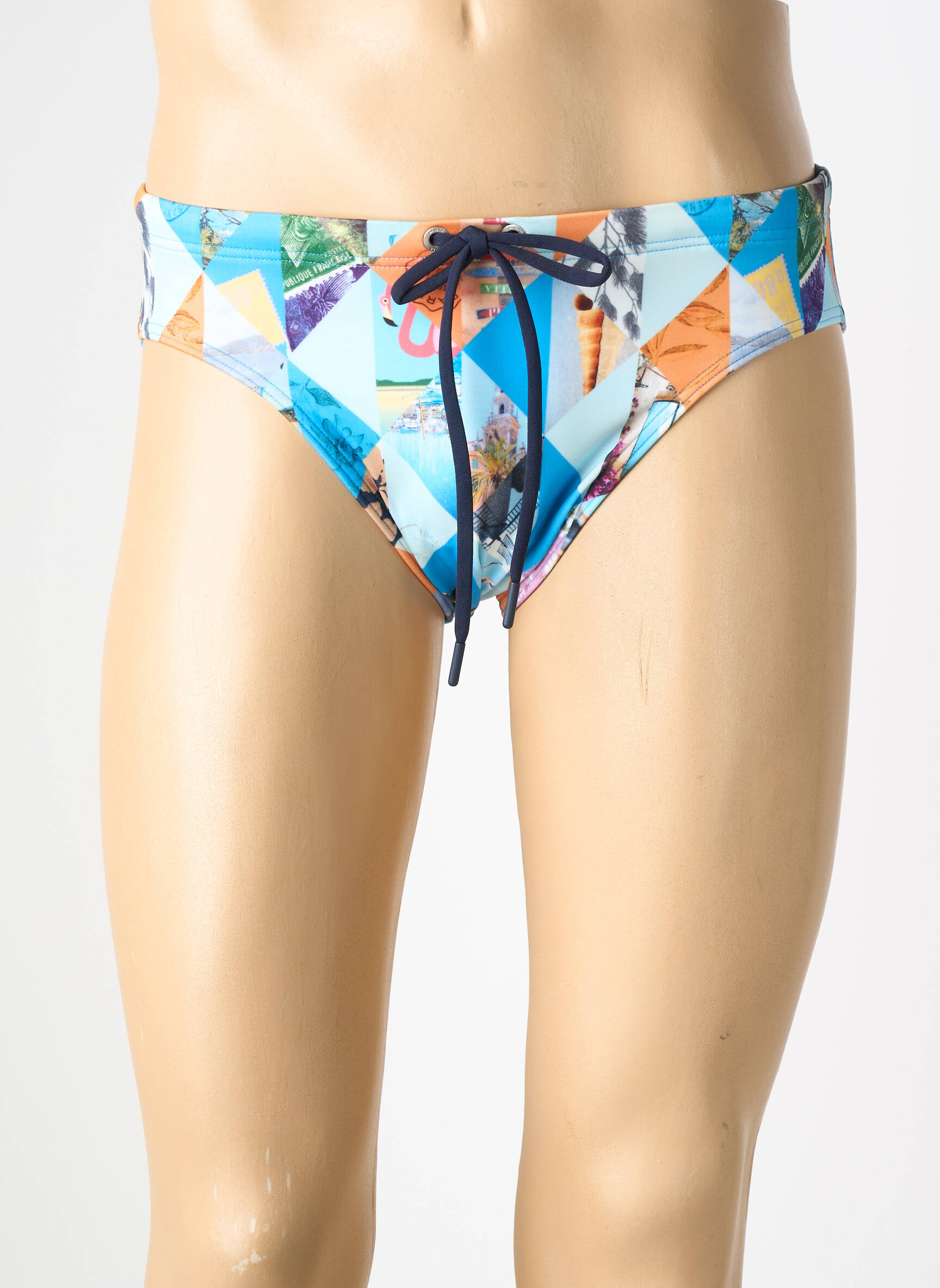 Slip de bain imprimé fantaisie bleu HOM homme