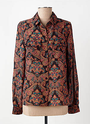 Chemisier imprimé fleurs manches longues noir MOLLY BRACKEN femme