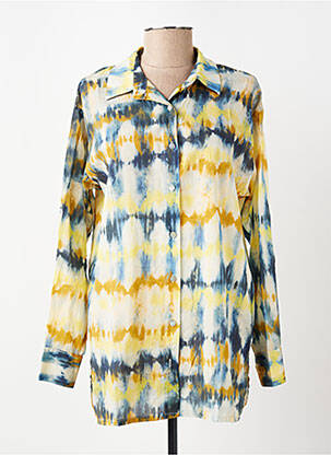 Tunique manches longues col chemisier jaune LA FEE MARABOUTEE femme