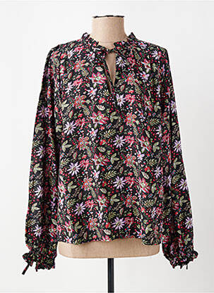 Blouse tissage popeline manches longues noir MOLLY BRACKEN femme