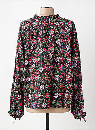Blouse tissage popeline manches longues noir MOLLY BRACKEN femme