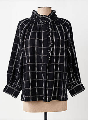 Chemisier tissage crêpe manches 3/4 noir THE GOOD FAMILY femme