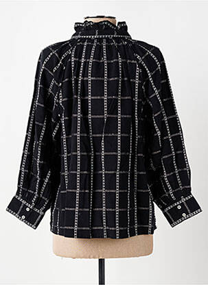 Chemisier tissage crêpe manches 3/4 noir THE GOOD FAMILY femme