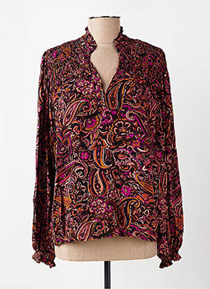 Blouse tissage popeline manches longues violet LA PETITE ETOILE femme