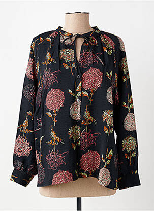 Chemisier imprimé fleurs manches longues noir NICE THINGS femme