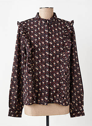 Chemisier col mao manches longues marron MOLLY BRACKEN femme