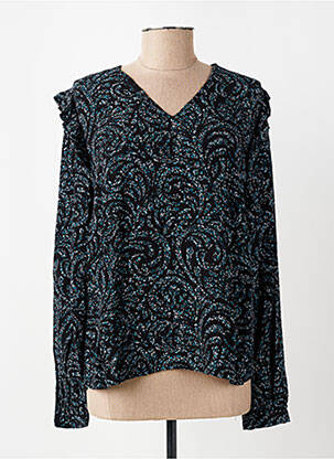 Blouse imprimé fantaisie manches longues noir LA FEE MARABOUTEE femme