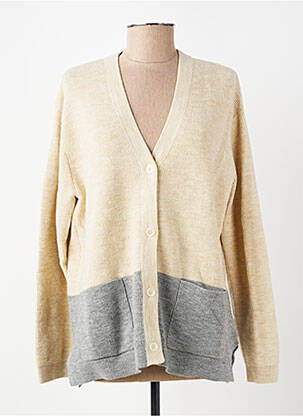 Gilet manches longues resserrée sur le bas beige NICE THINGS femme