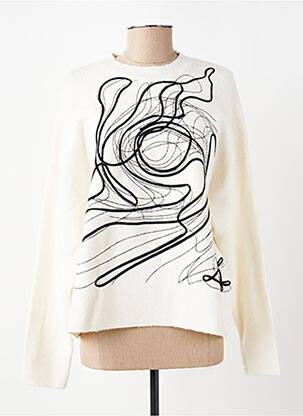 Pull resserrée sur le bas manches longues beige DESIGUAL femme