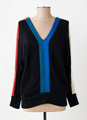 Pull col v manches longues noir SKUNKFUNK femme