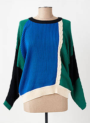 Pull stretch manches longues bleu SKUNKFUNK femme