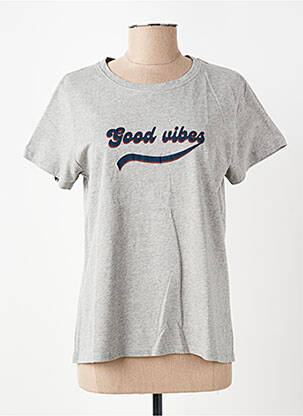 T-shirt sérigraphie manches courtes gris KANOPE femme