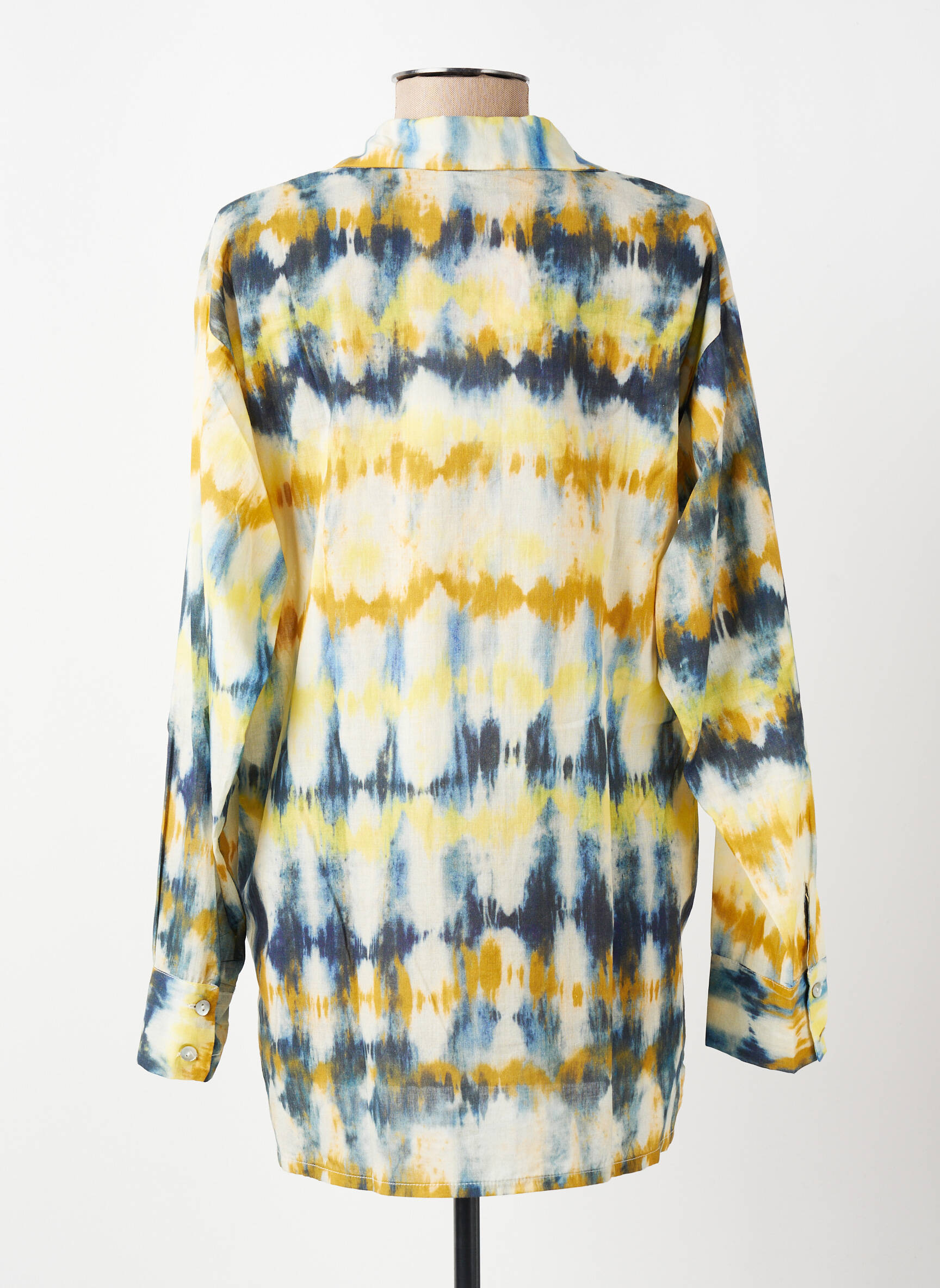 Tunique manches longues col chemisier jaune LA FEE MARABOUTEE femme