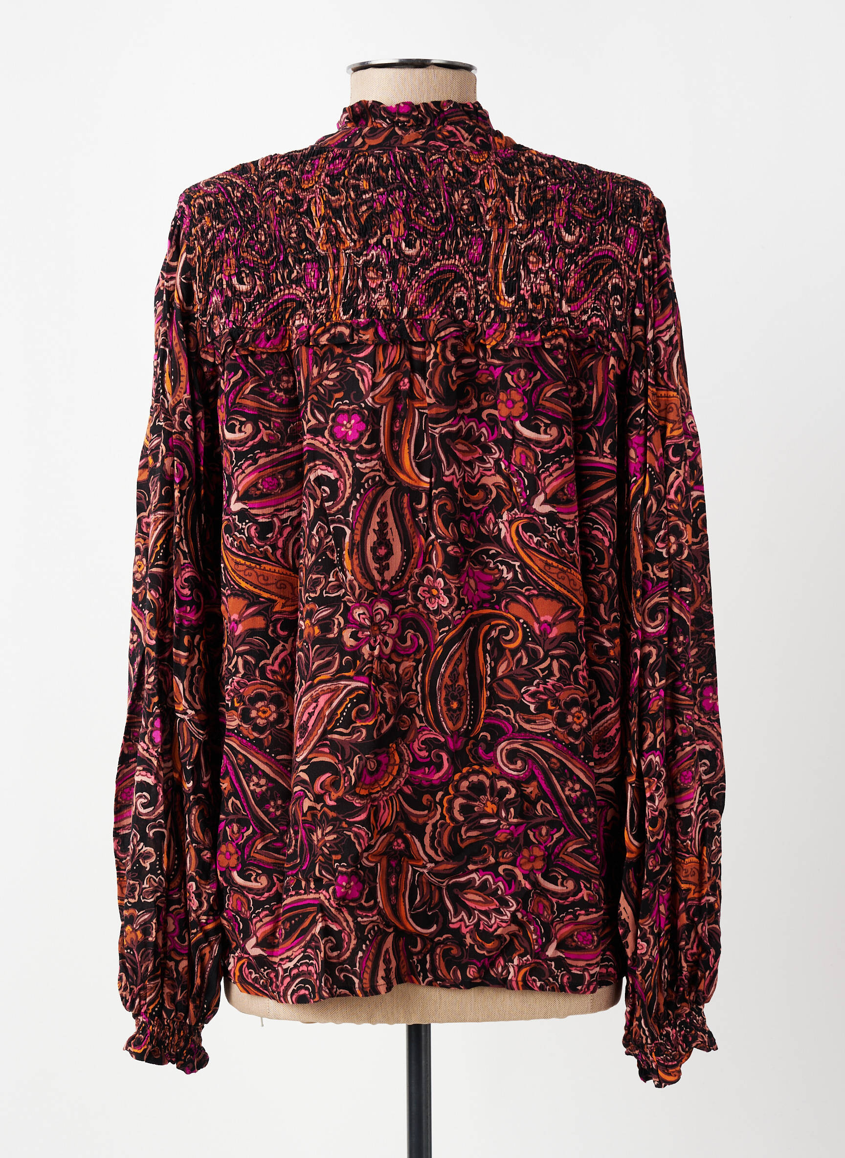 Blouse tissage popeline manches longues violet LA PETITE ETOILE femme