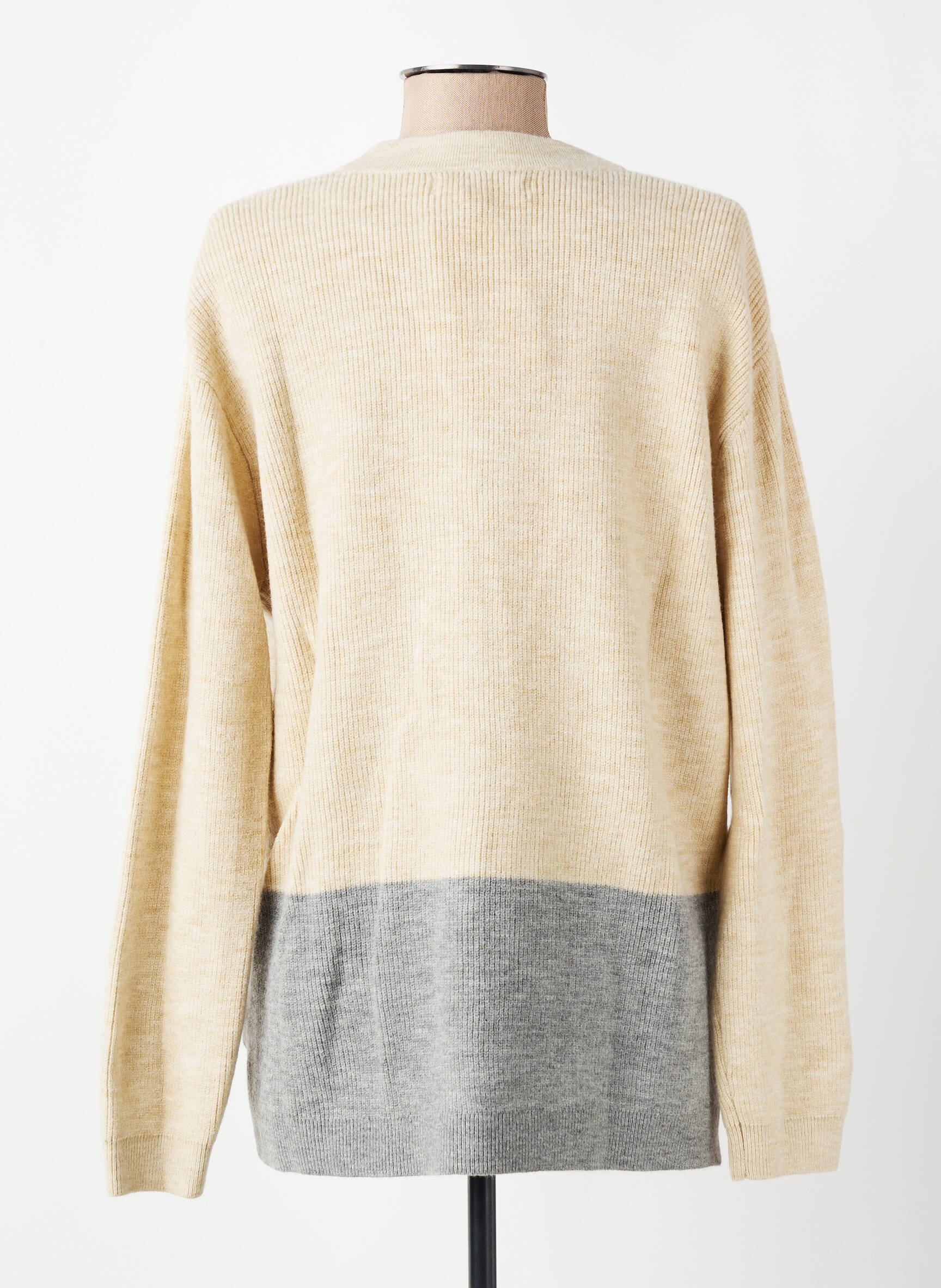 Gilet manches longues resserrée sur le bas beige NICE THINGS femme