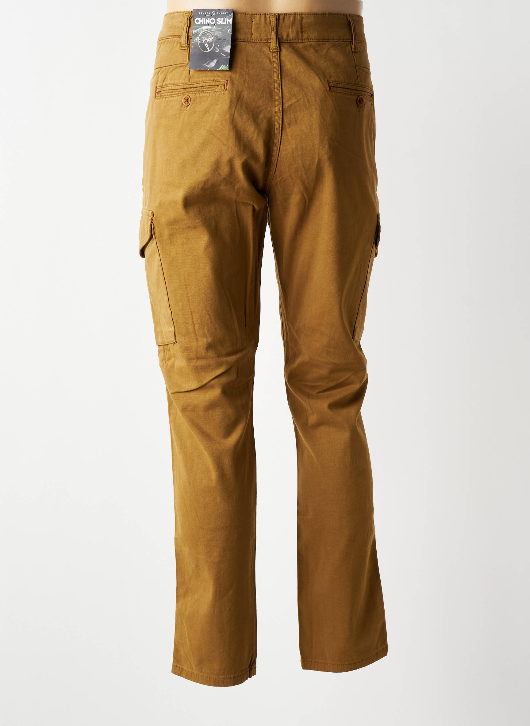 Pantalon cargo taille à pinces taille normale marron BENSON & CHERRY homme
