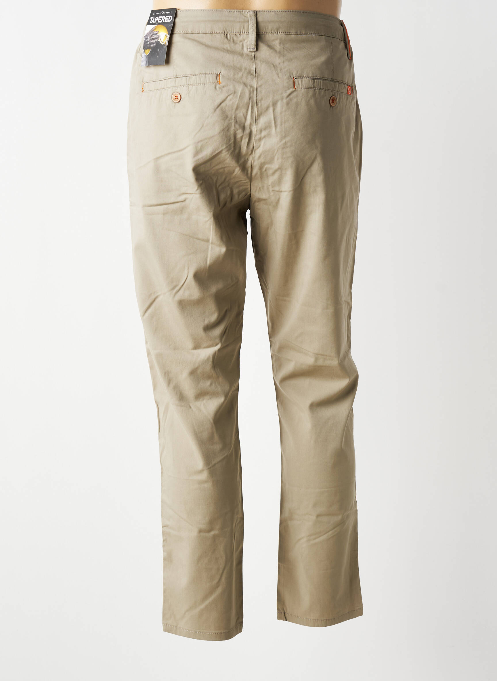 Pantalon chino tissage popeline taille normale beige BENSON & CHERRY homme