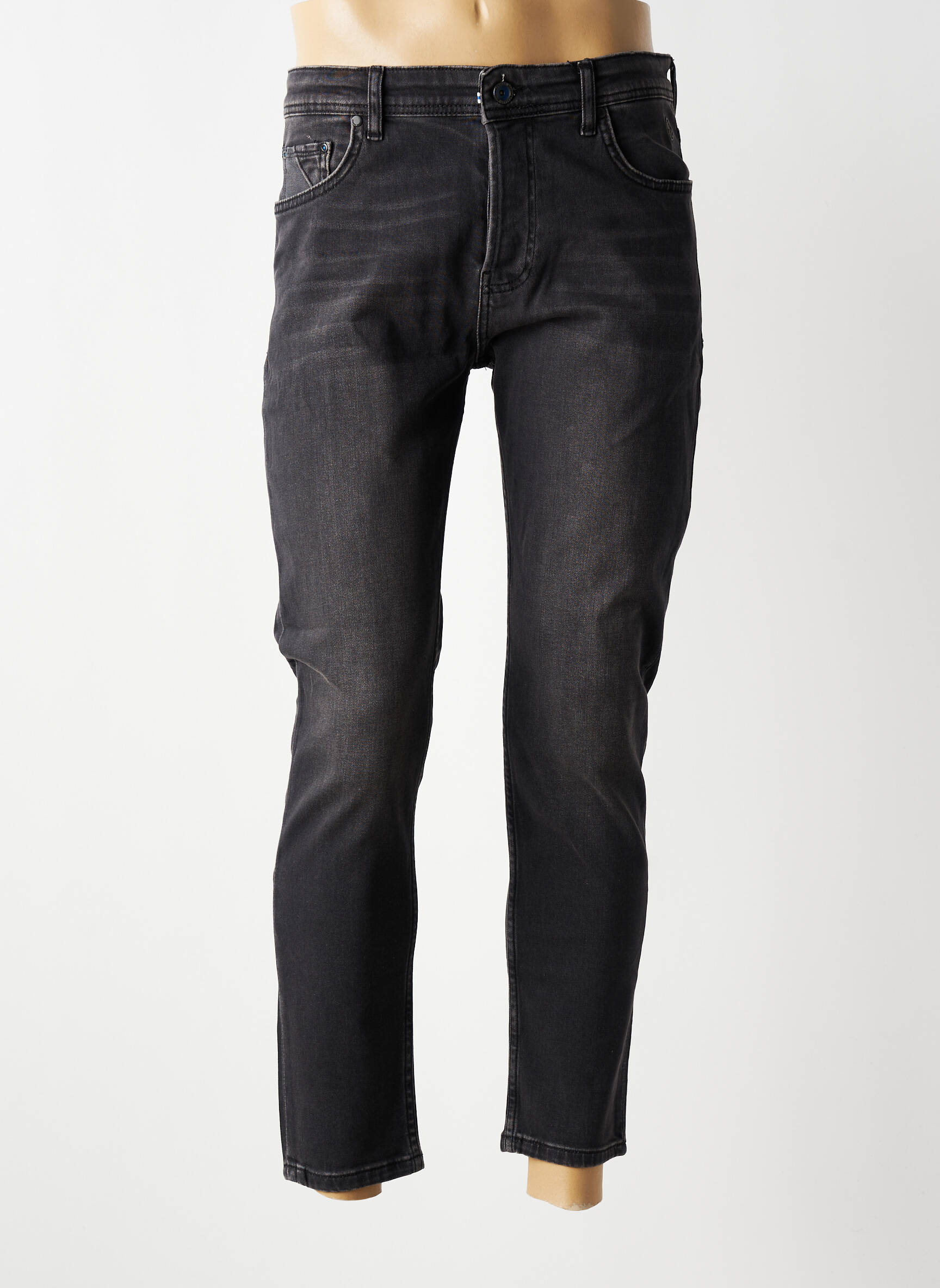 Jeans coupe slim fermeture boutonnée sur le devant taille normale gris BENSON & CHERRY homme