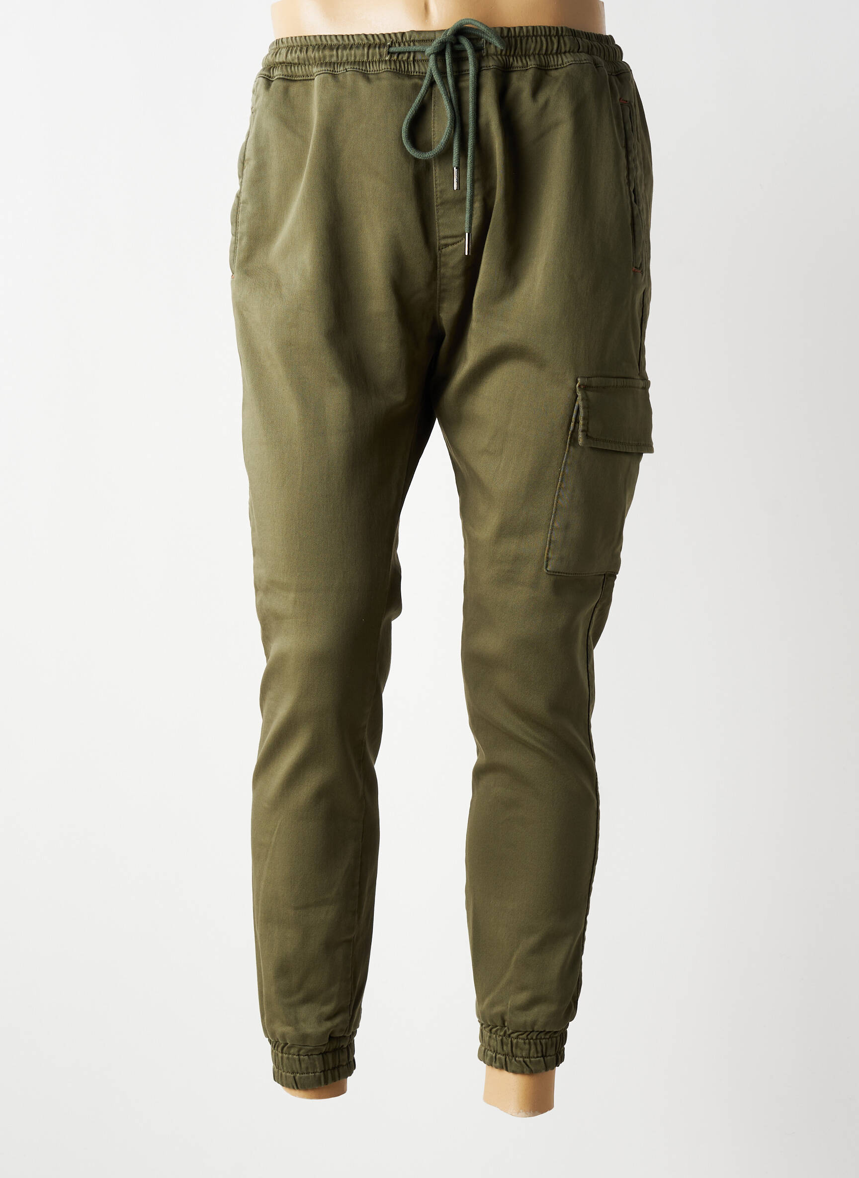Pantalon cargo multipoches taille haute vert BENSON & CHERRY homme