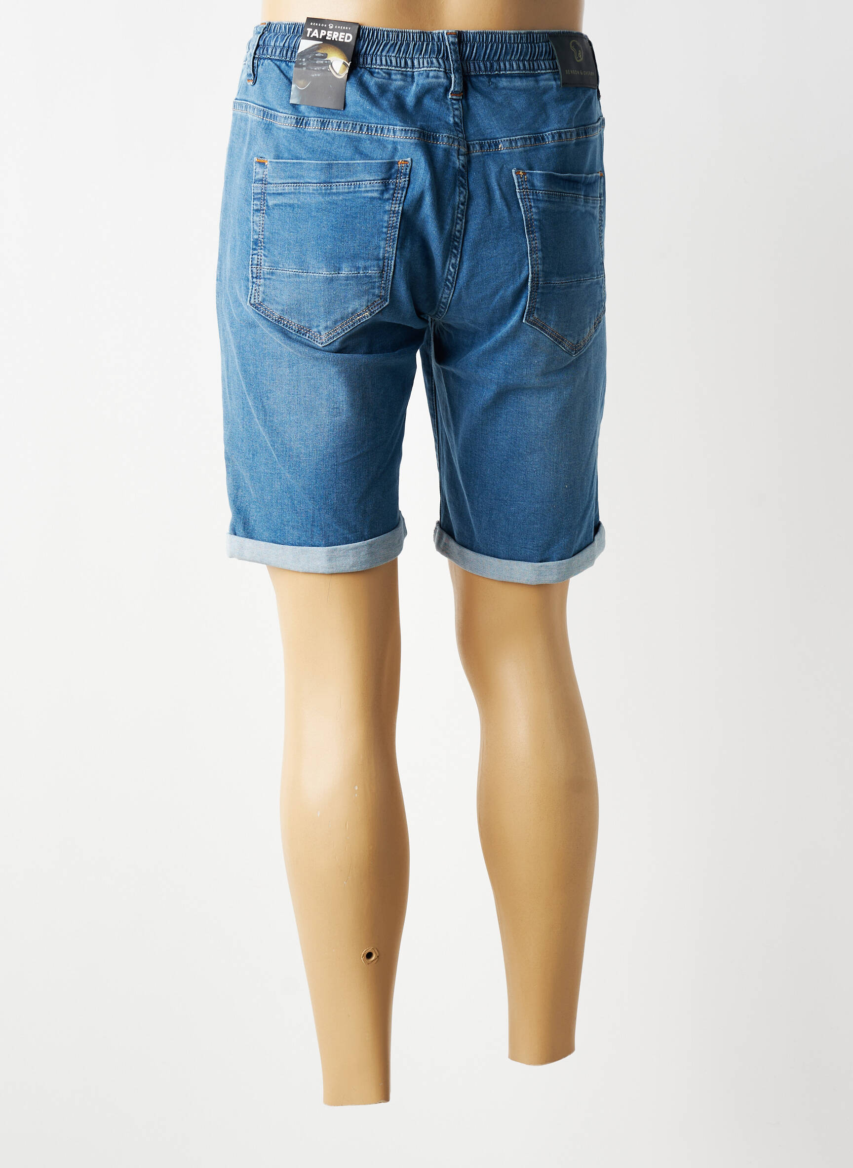 Bermuda tissage denim taille normale bleu BENSON & CHERRY homme