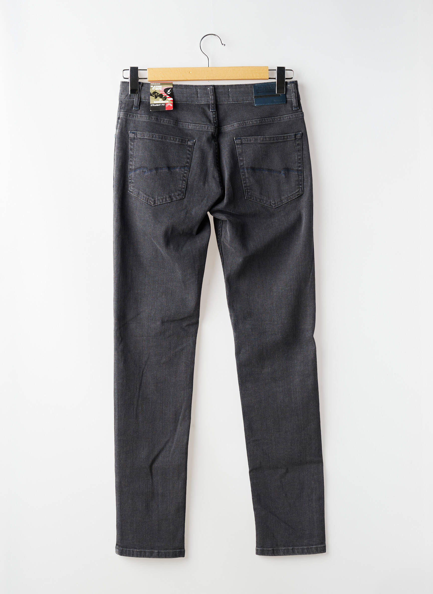Jeans coupe slim stretch taille normale gris BENSON & CHERRY homme