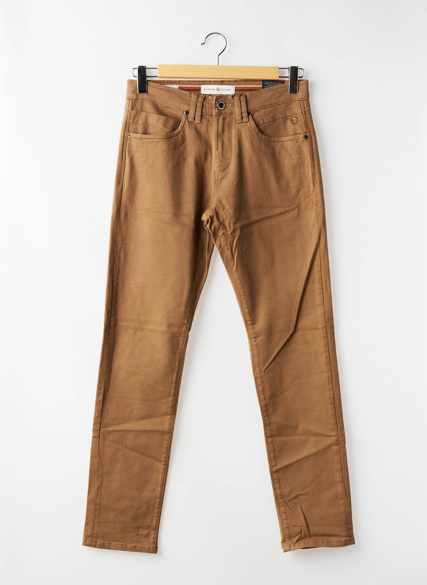 Jeans coupe slim stretch taille normale marron BENSON & CHERRY homme