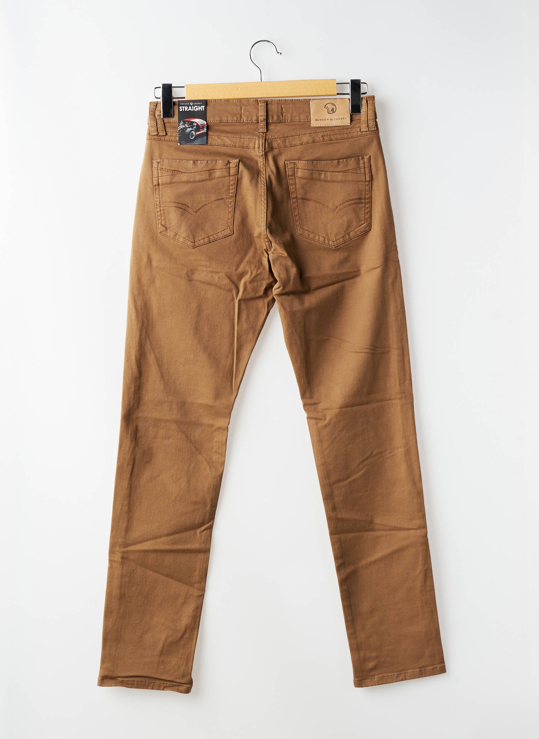 Jeans coupe slim stretch taille normale marron BENSON & CHERRY homme