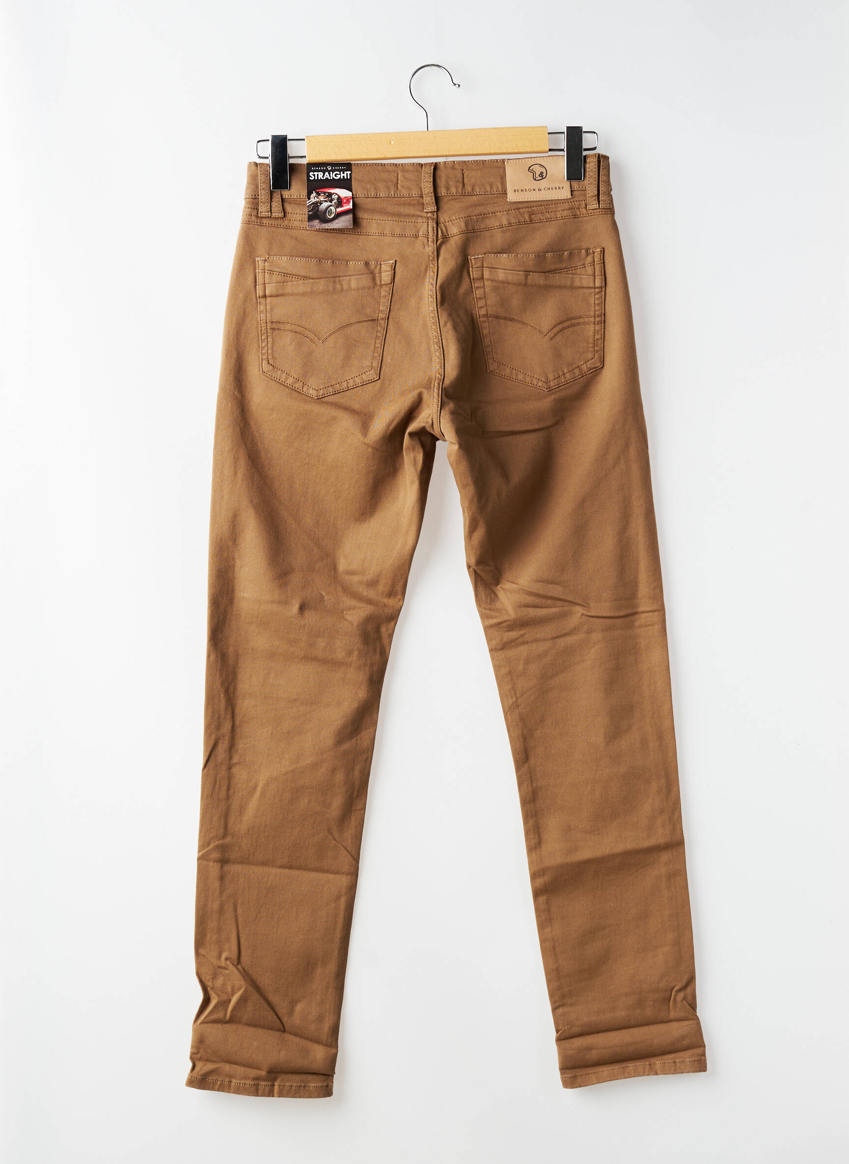 Pantalon slim stretch taille normale marron BENSON & CHERRY homme