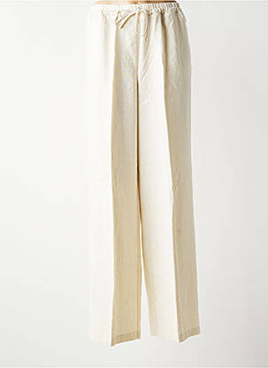 Pantalon droit taille élastique taille normale beige YAYA femme