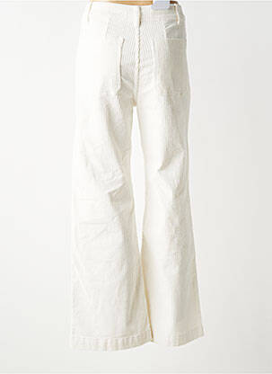 Pantalon flare taille normale taille normale blanc F.A.M. femme