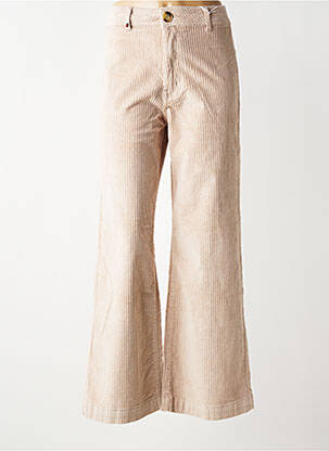 Pantalon flare taille normale taille normale beige F.A.M. femme