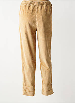 Pantalon droit taille élastique marron F.A.M. femme
