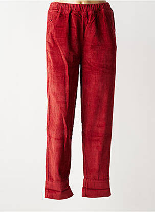 Pantalon droit taille élastique rouge F.A.M. femme