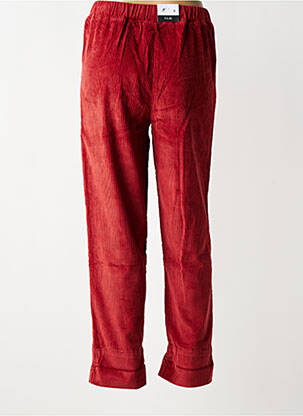 Pantalon droit taille élastique rouge F.A.M. femme