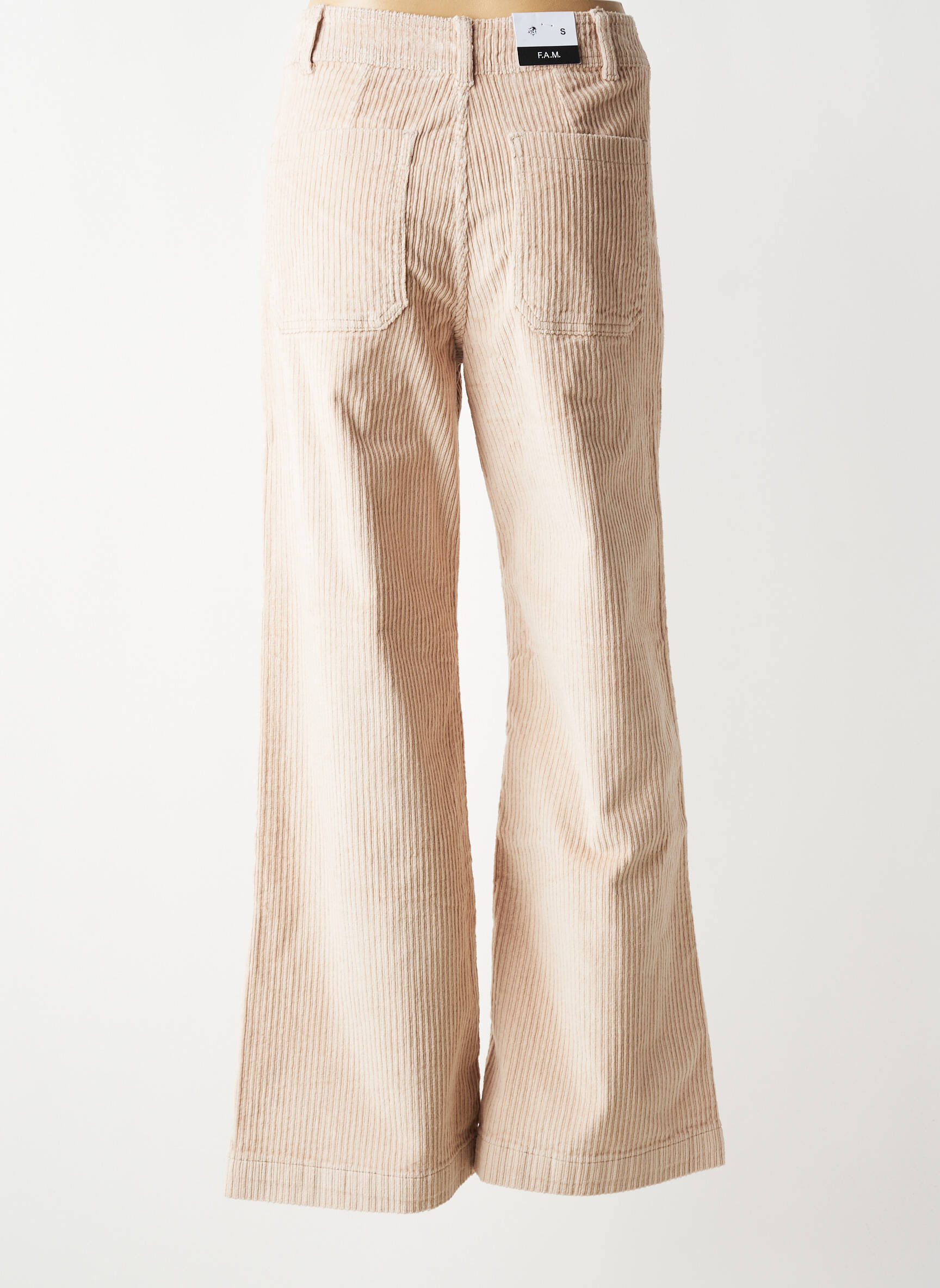Pantalon flare taille normale taille normale beige F.A.M. femme