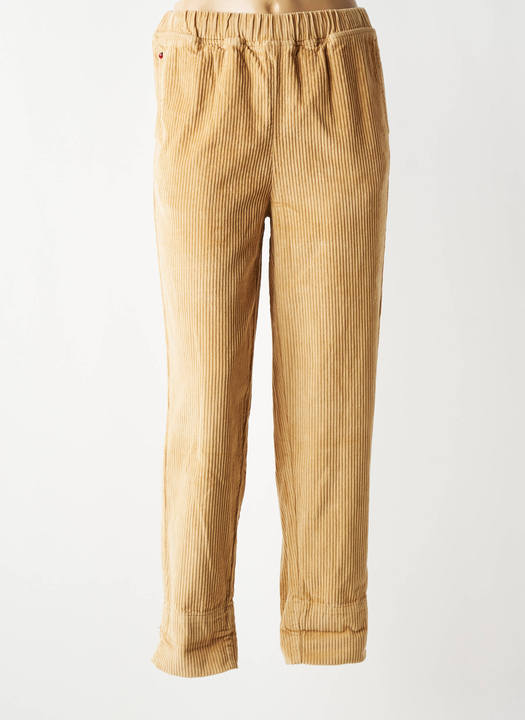 Pantalon droit taille élastique marron F.A.M. femme