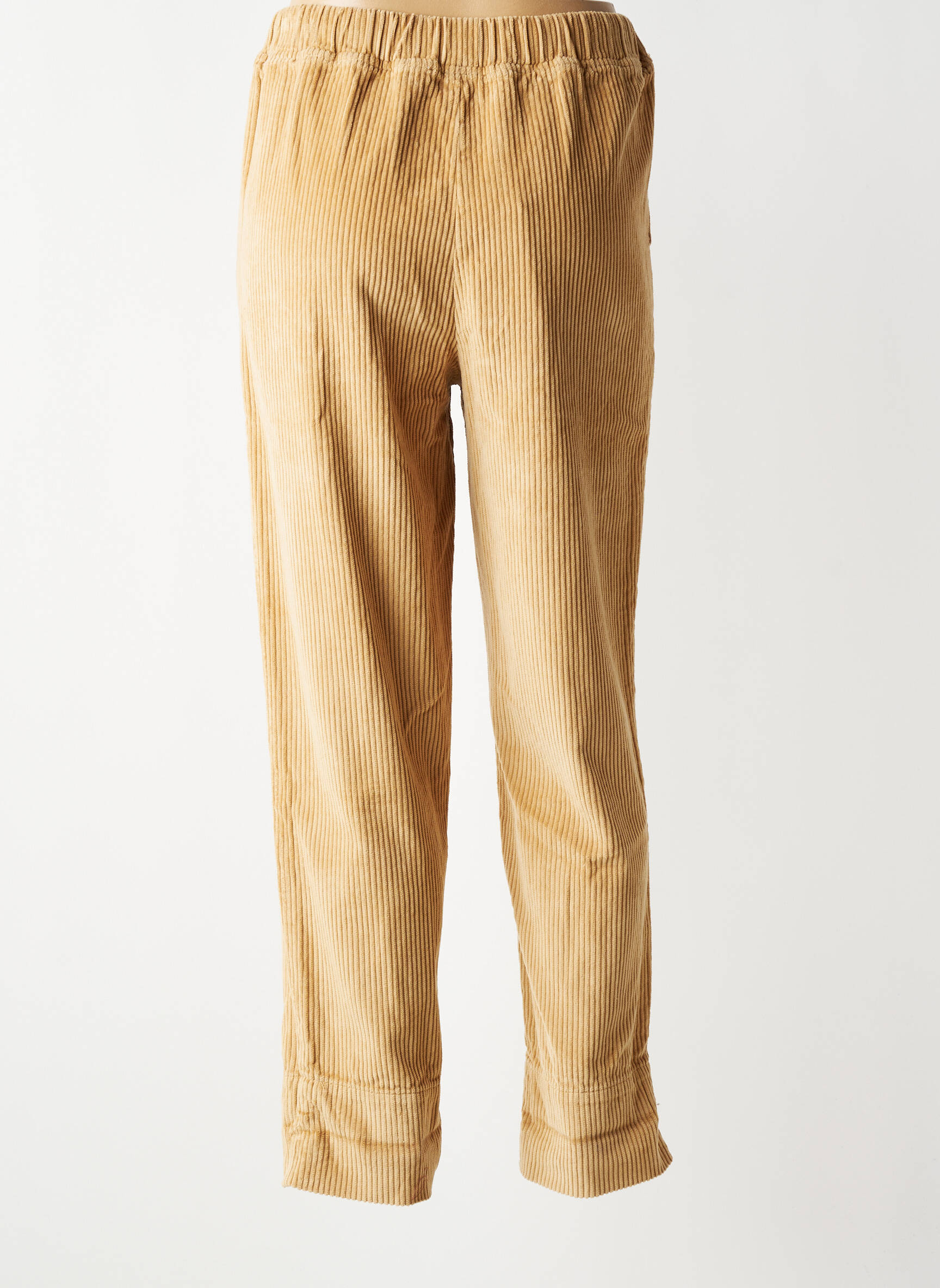 Pantalon droit taille élastique marron F.A.M. femme
