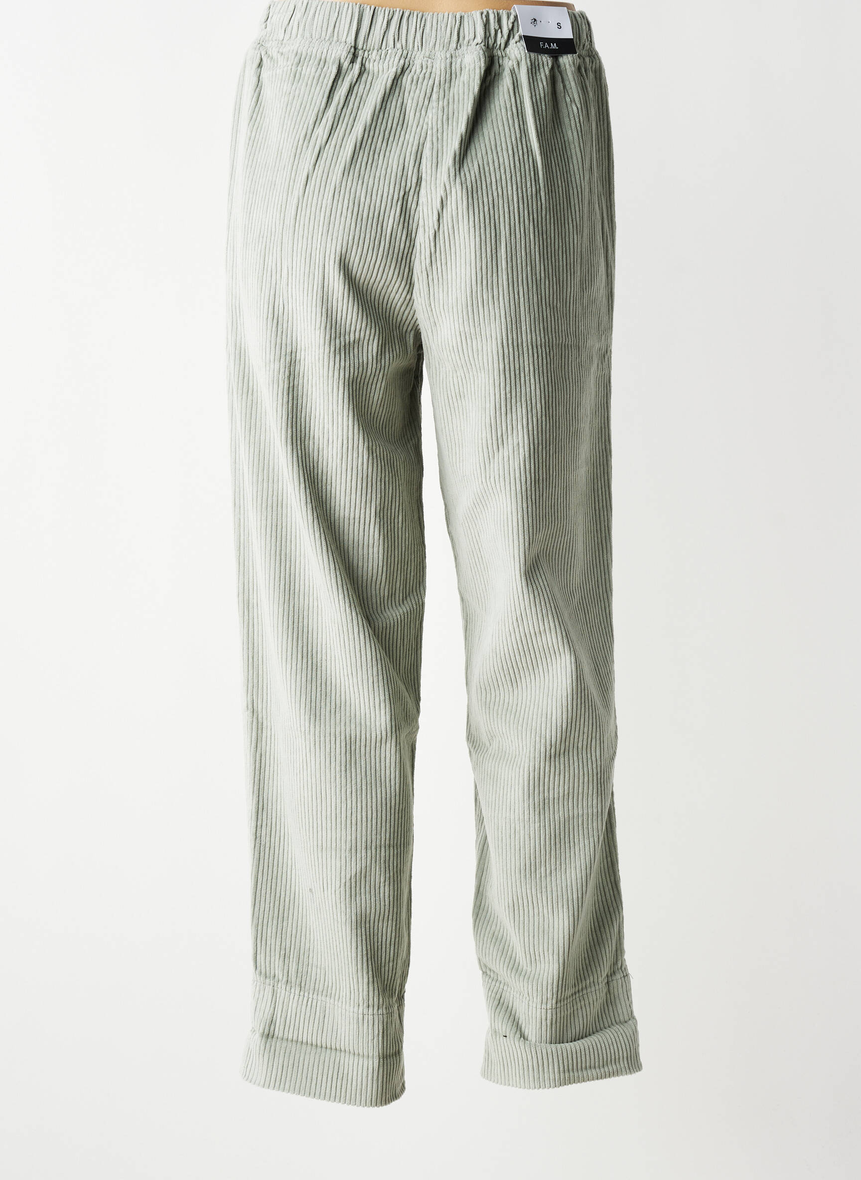 Pantalon droit taille élastique bleu F.A.M. femme